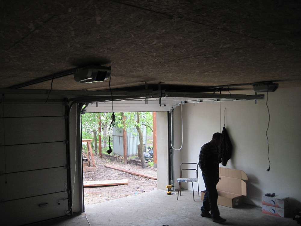 Секционные ворота с автоматическим приводом.