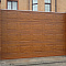 Ворота відкатні автоматичні, плюс хвіртка, заповнення сендвіч панелі фільонка золотий дуб.