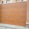 Ворота відкатні автоматичні, плюс хвіртка, заповнення сендвіч панелі фільонка золотий дуб.