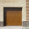 Ворота гаражні секційні, панель s-гофр золотий дуб.