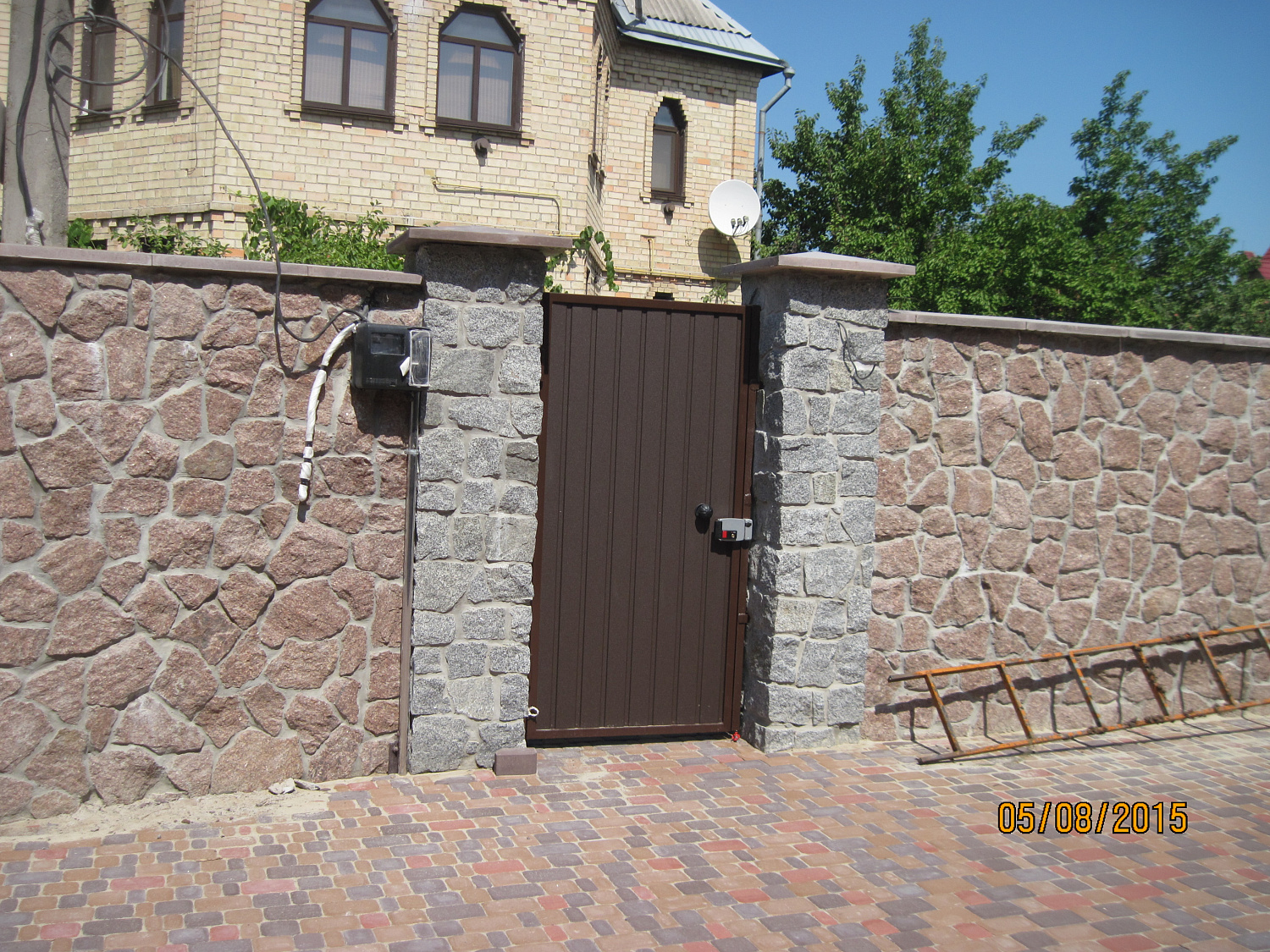 Откатные ворота, зашивка профлист ПС 10