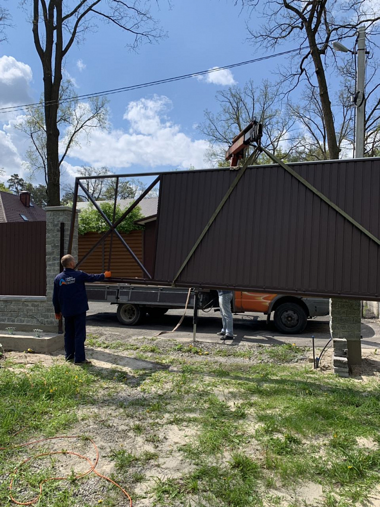 Ворота відкатні автоматичні с. Ворзель.