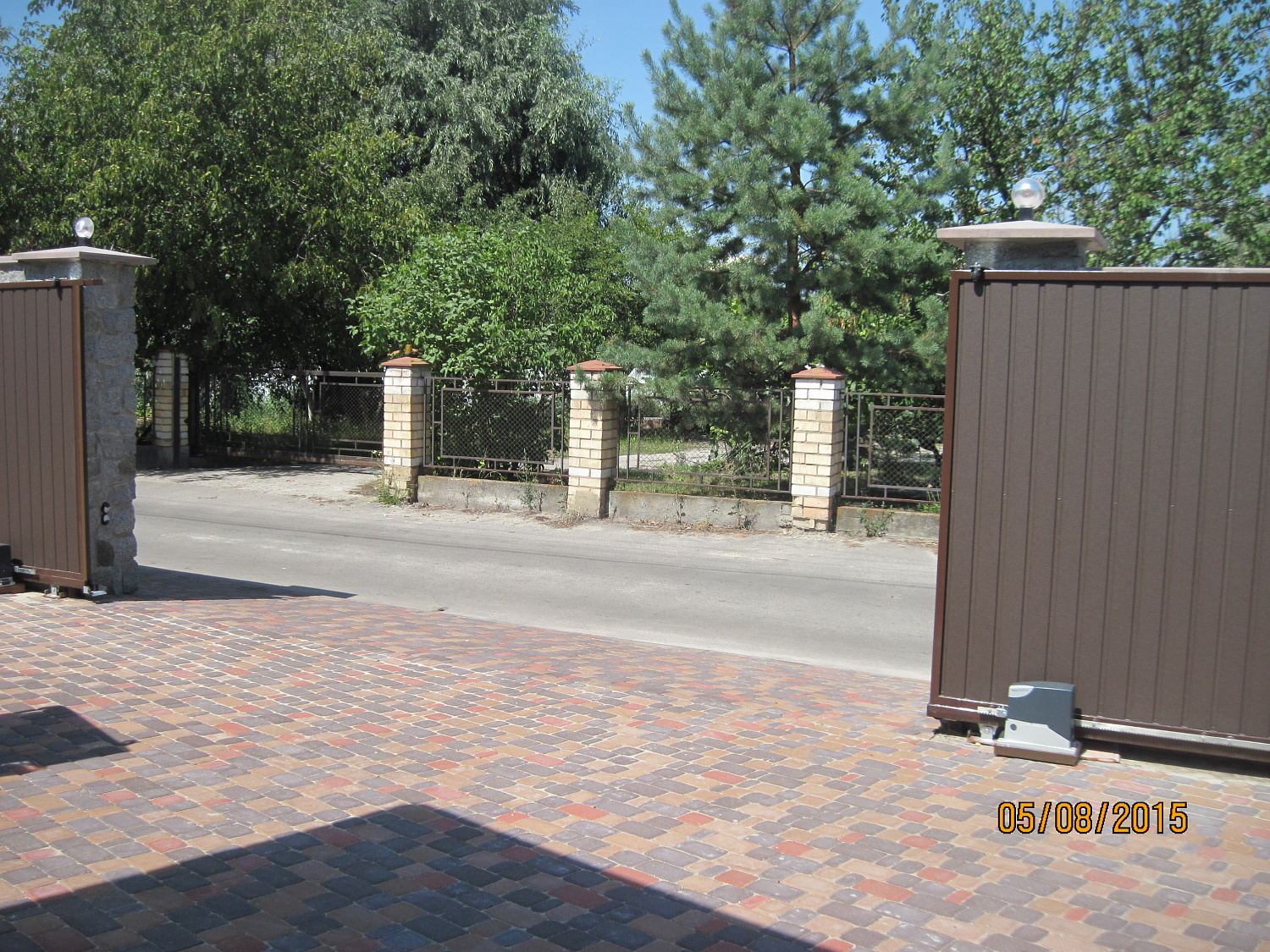 Откатные ворота, зашивка профлист ПС 10